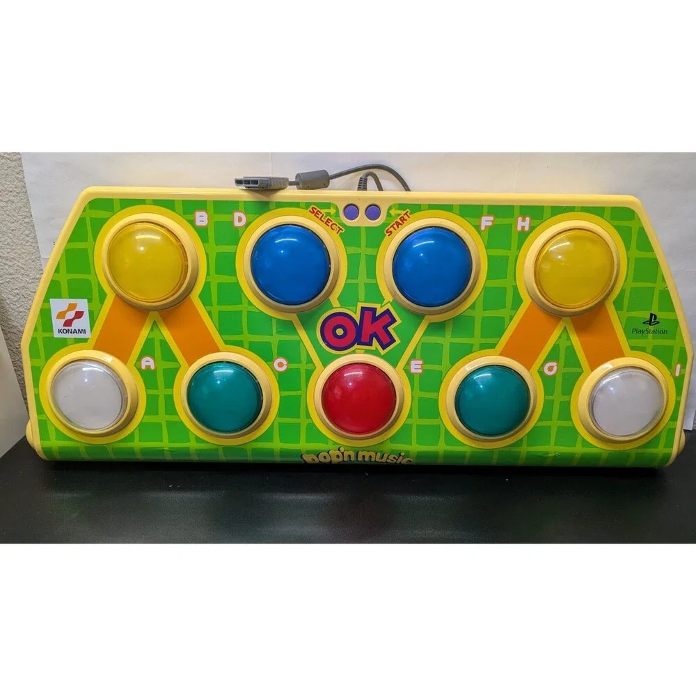 Pop'n Music Arcade Style Controller Sony Playstation2 PS2 PS1 CIB US SELLER